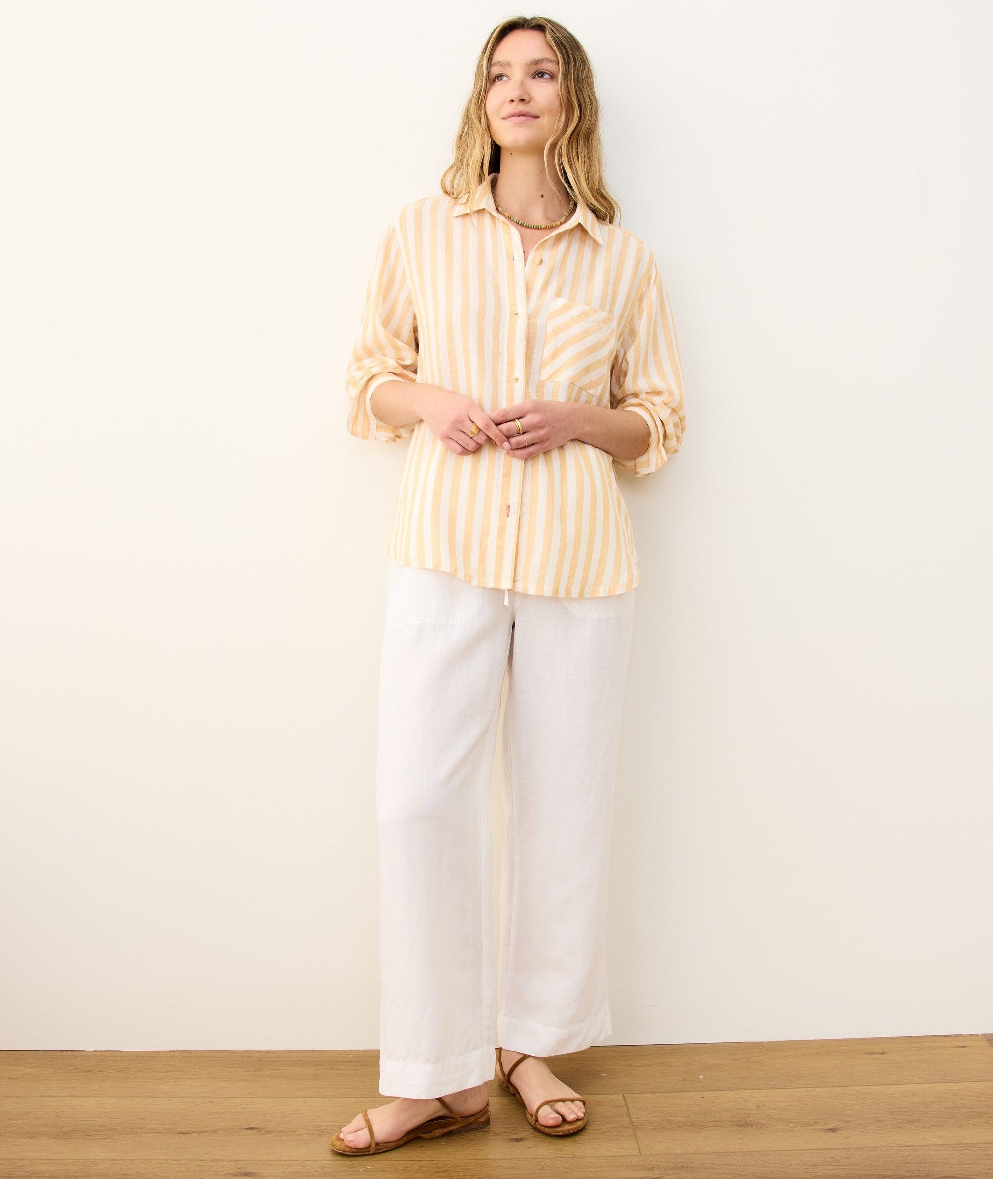 Linen Drawstring Straight Leg Pant Product Image