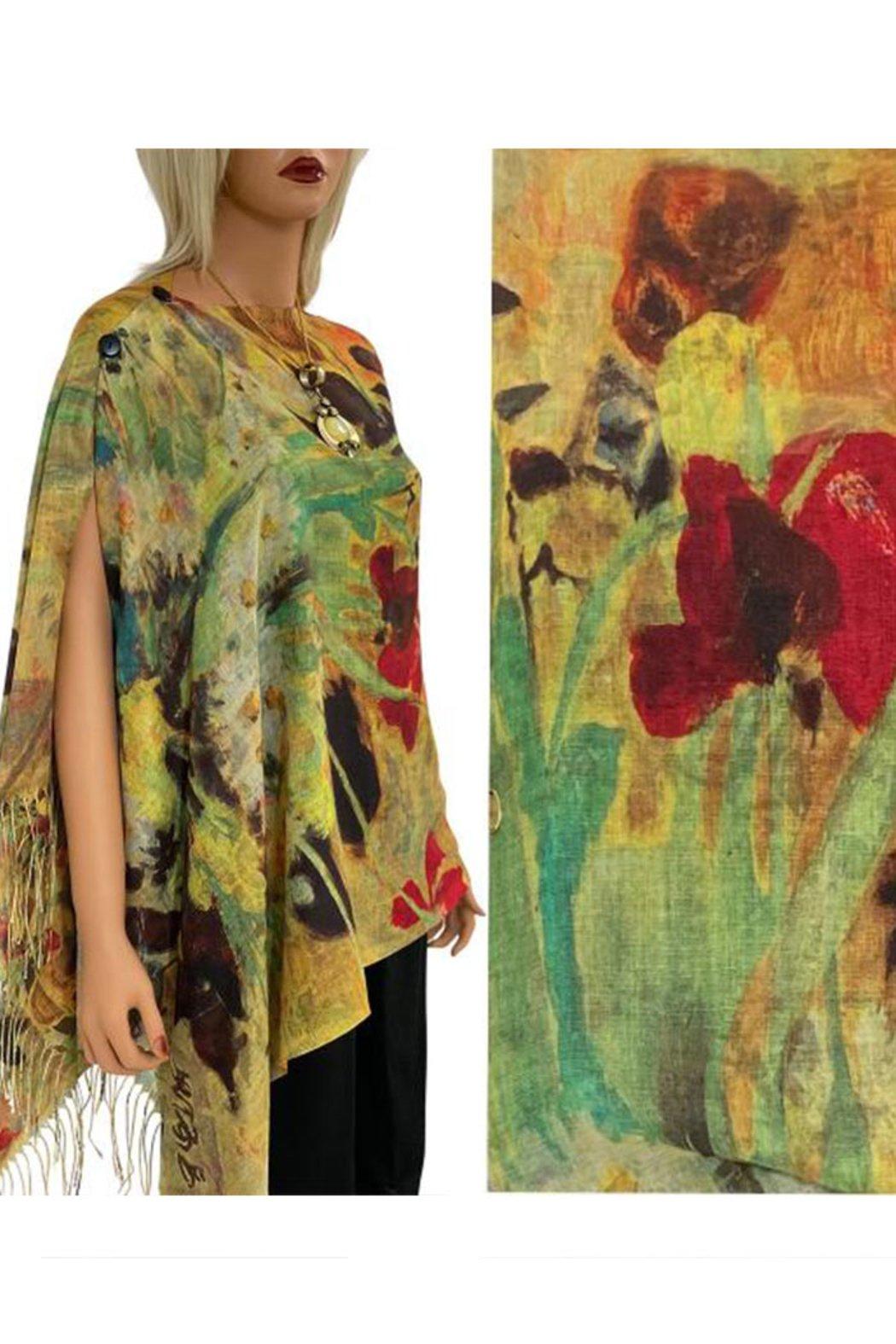 Art Design Cotton Touch Button Shawl Product Image