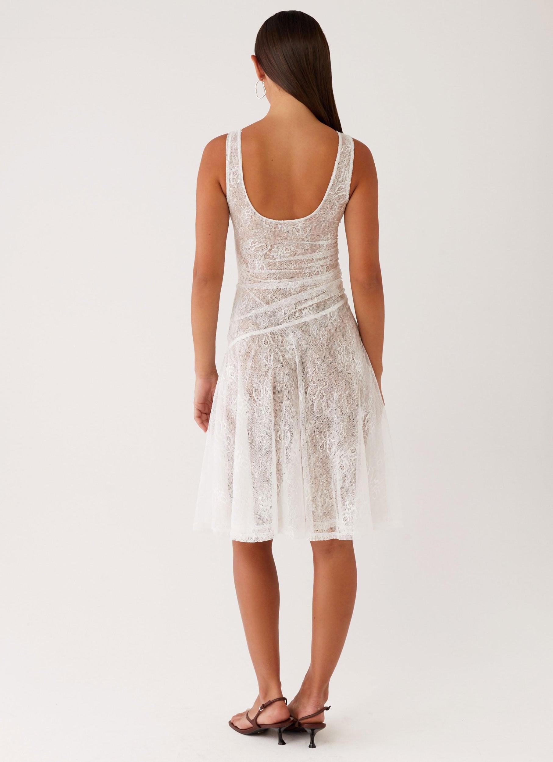 Remember Me Lace Midi Dress - White Product Image