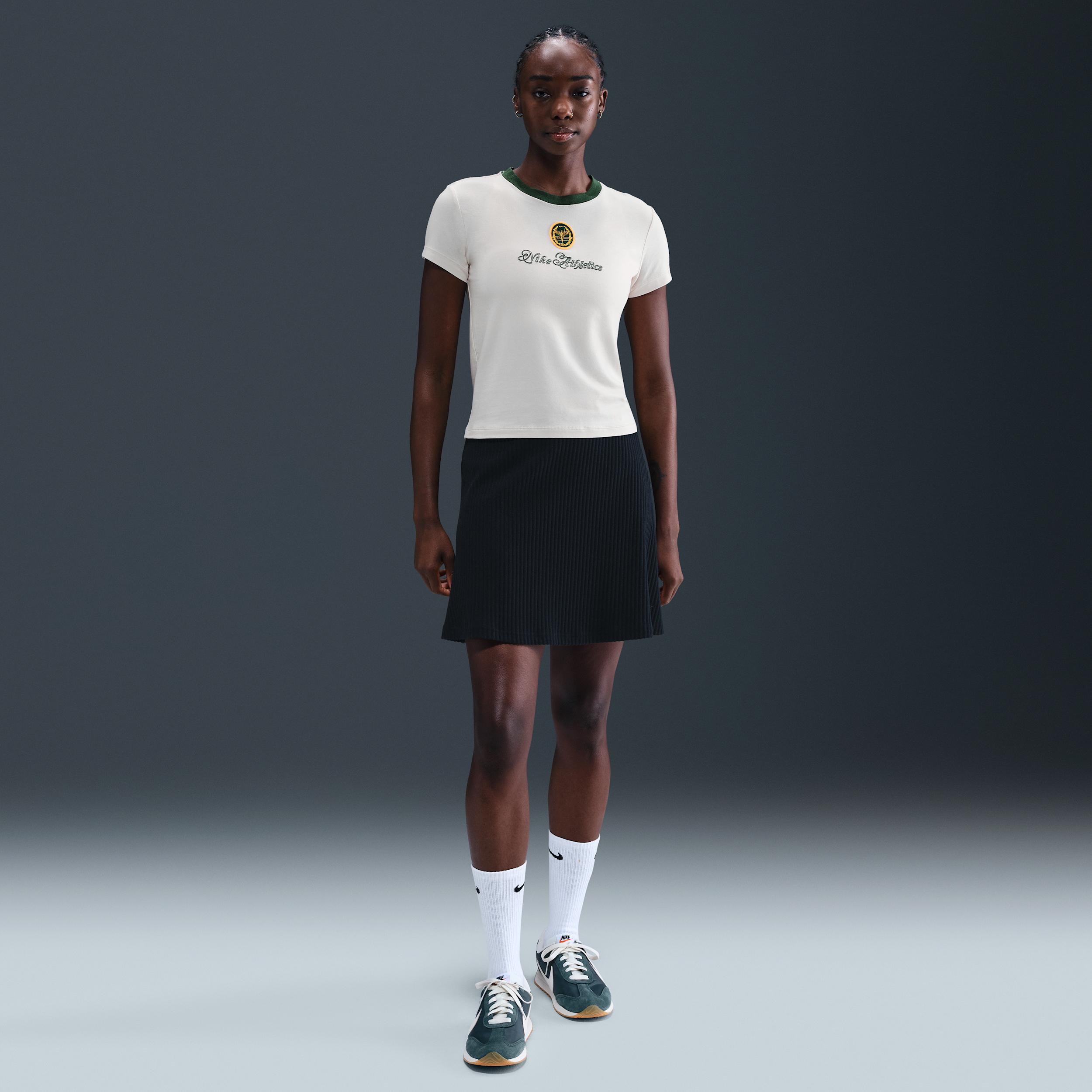 Womens Nike Sportswear Chill Knit Slim Cropped Graphic T-Shirt | IH7802-104 Product Image