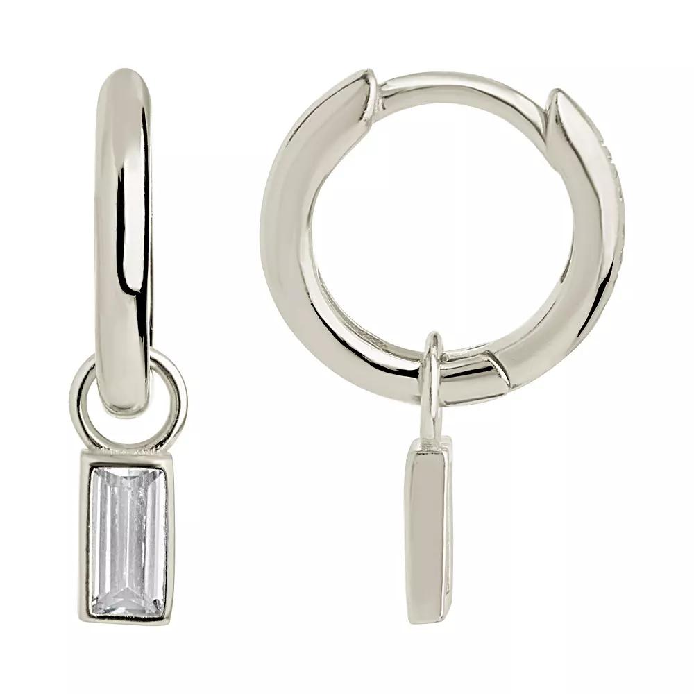 MC Collective Sterling Silver Cubic Zirconia Hoop Earrings, Women's, Gold Tone Product Image