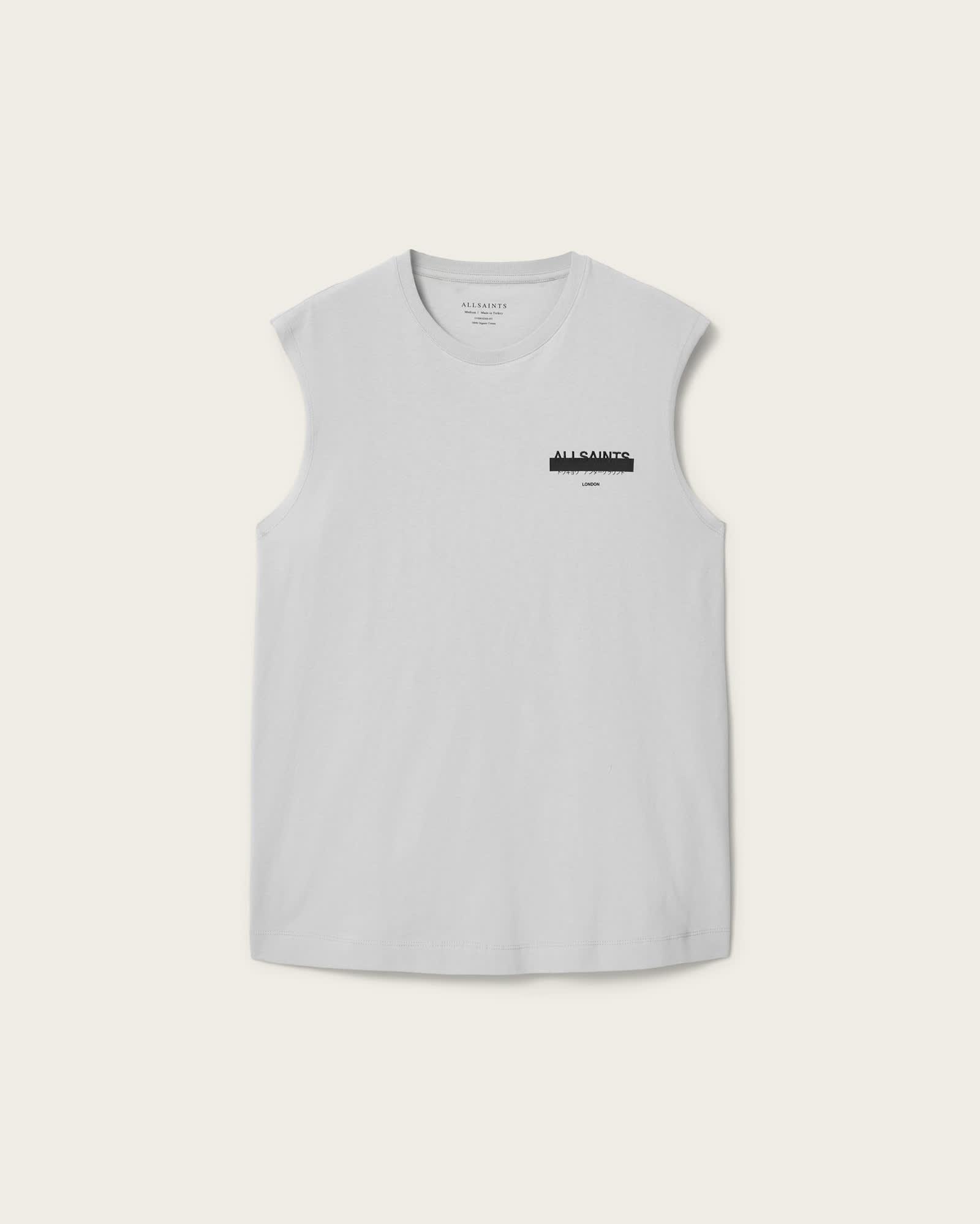 Redact Oversized Sleeveless T-Shirt Pebble Grey | ALLSAINTS US Product Image