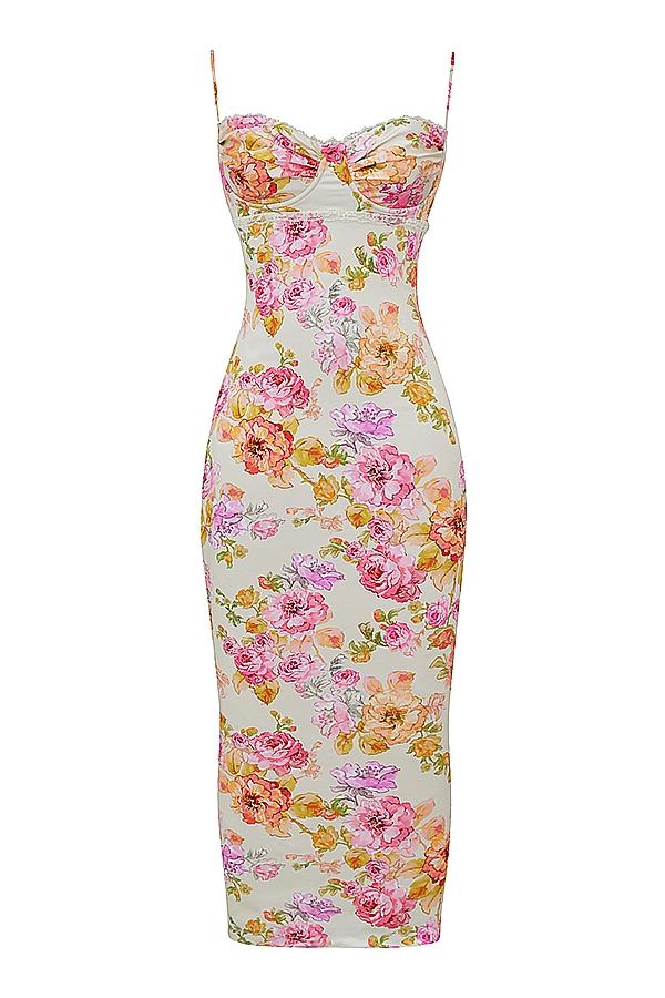 Josefina  ivory floral maxi dress - sale Product Image