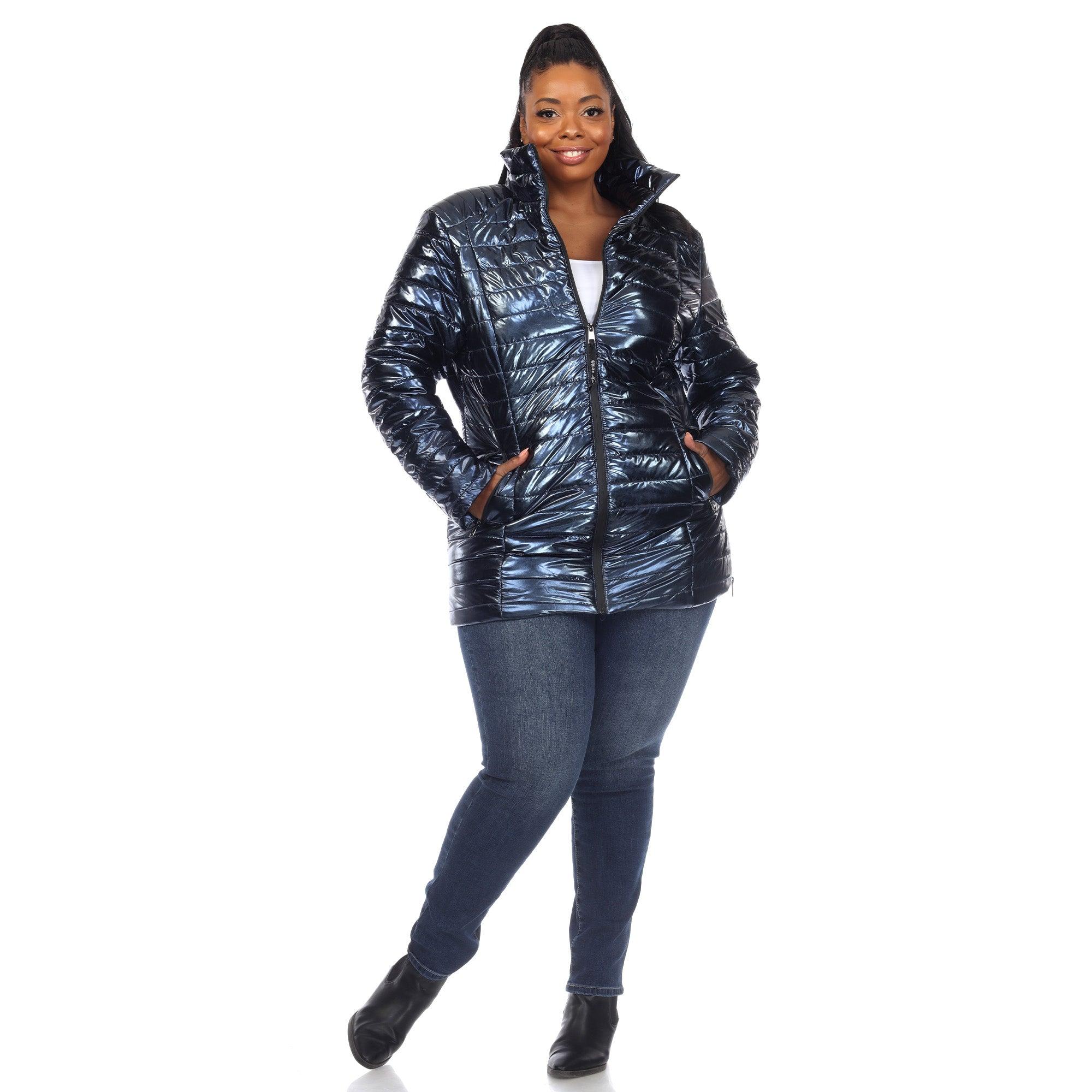 Metallic Puffer Coat - Plus Product Image