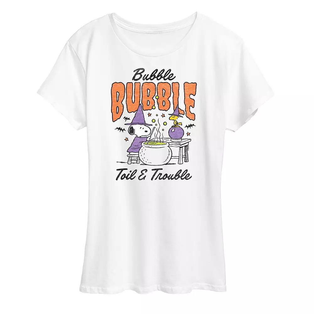 Women's Peanuts Snoopy & Woodstock Bubble Bubble Toil Trouble Graphic Tee,  Product Image
