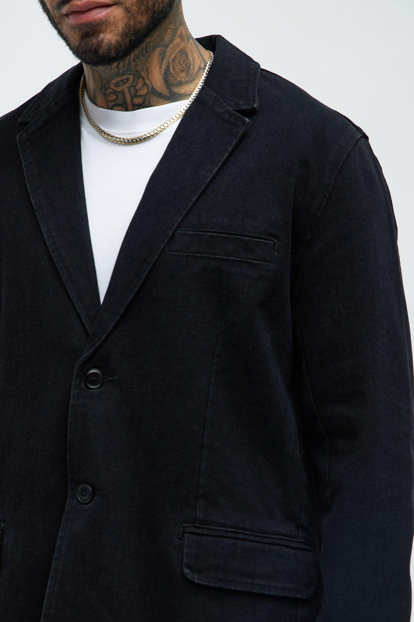Belle Denim Blazer - Black Product Image