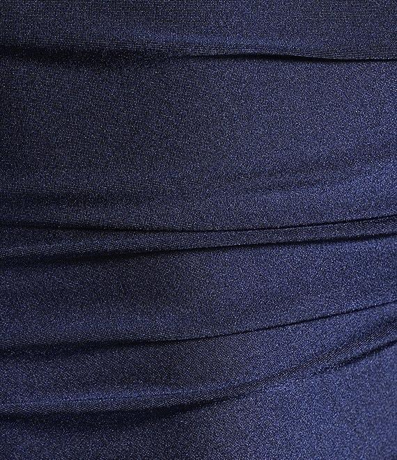 Honey and Rosie Rhinestone Adjustable Spaghetti Strap Asymmetrical Midi Dress Product Image