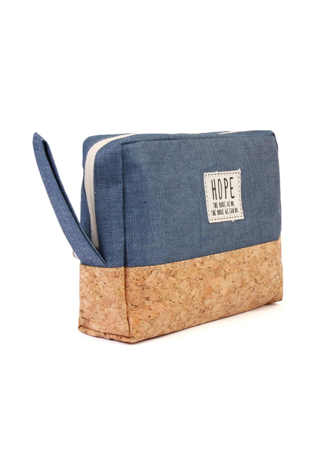 HOPE Blue Canvas Cosmetic Pouch Product Image