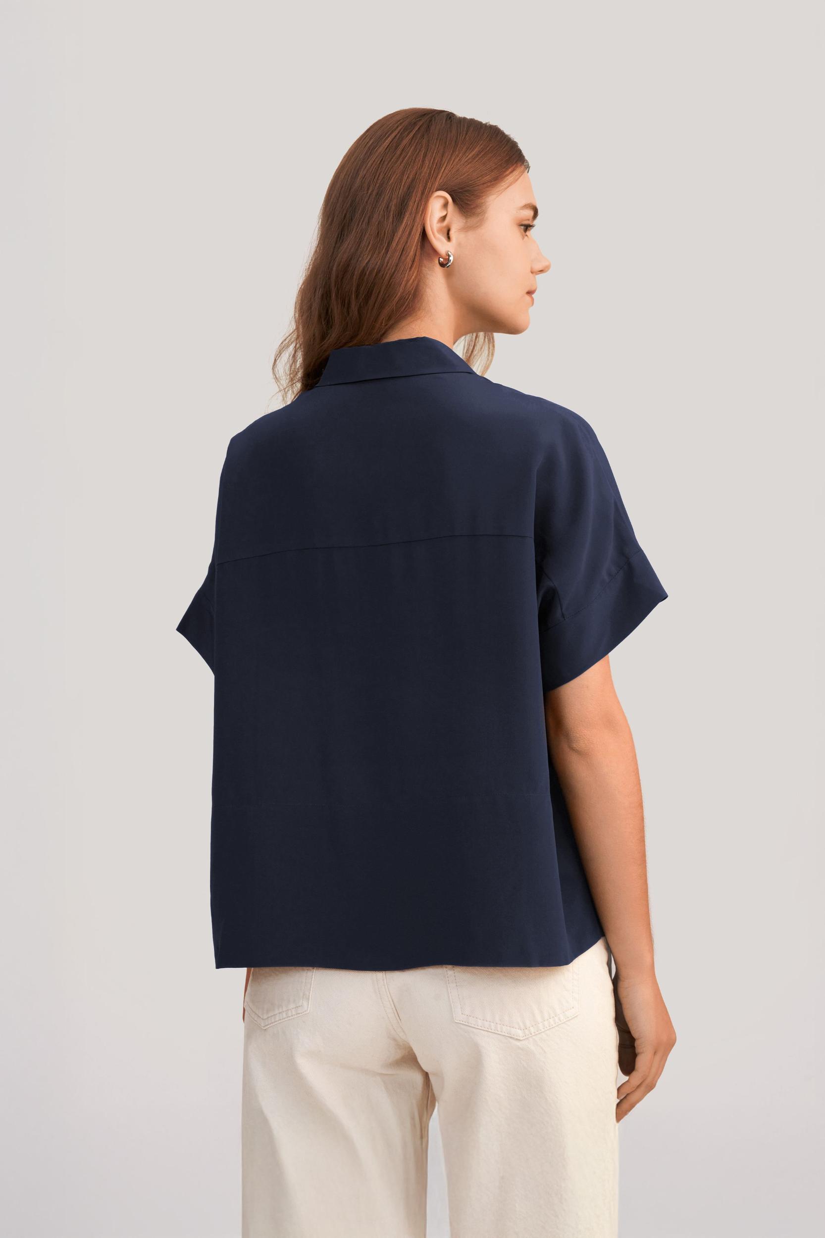 Casual Short Sleeves Loose Silk T-Shirt Product Image