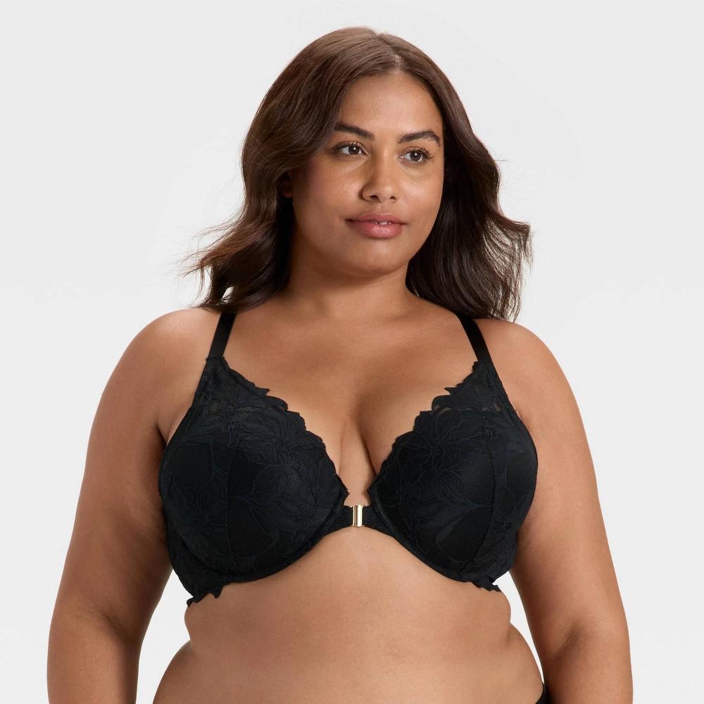 Women's Lace Push-Up Plunge Bra - Auden™ Black 46G Product Image