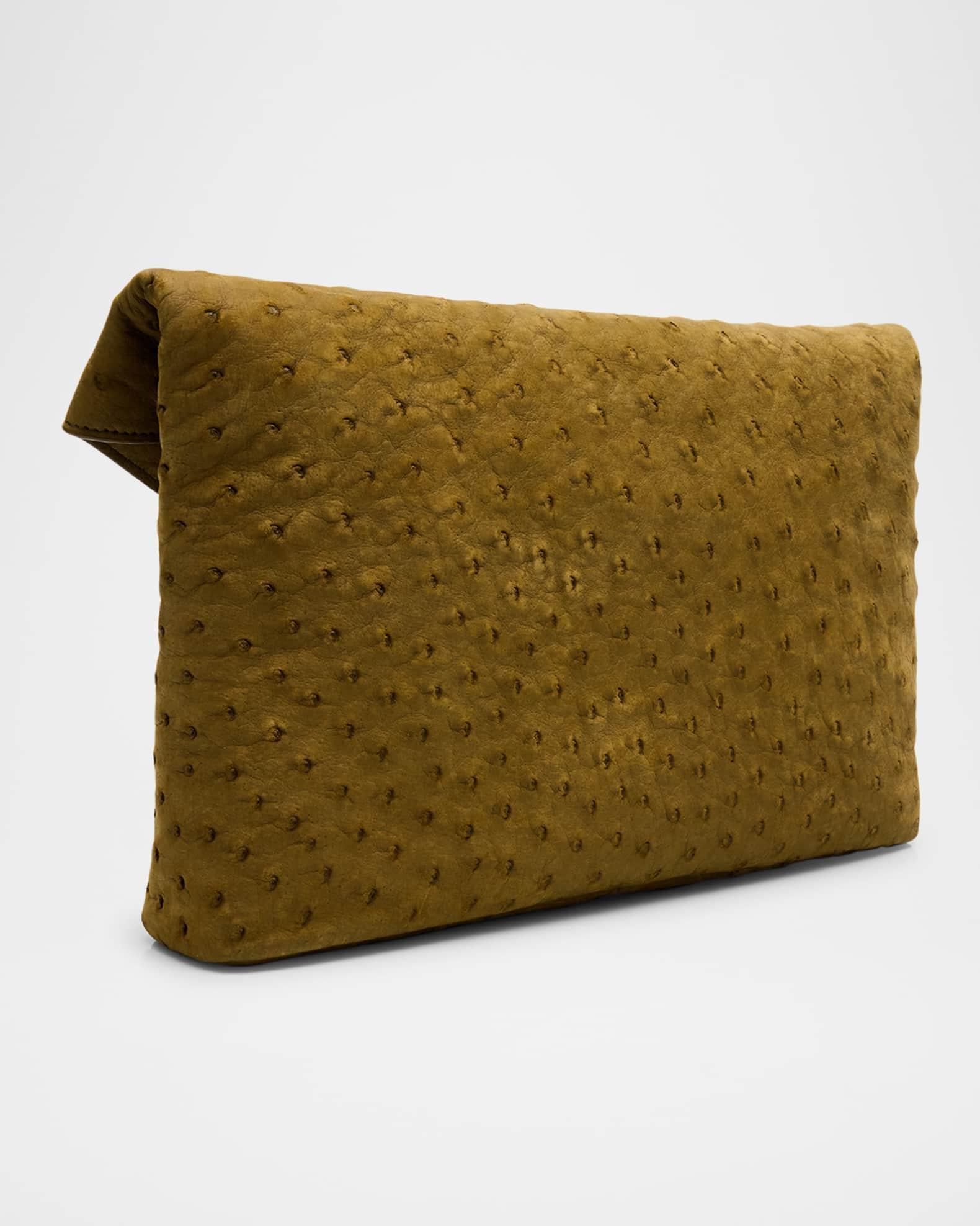 Large YSL Envelope Clutch Bag in Ostrich Nubuck  Product Image