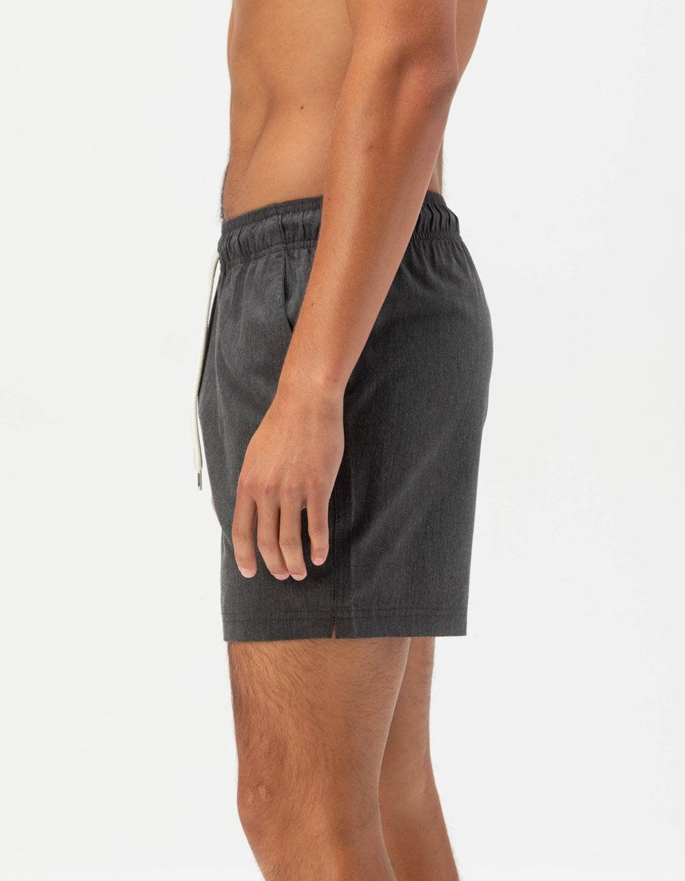RSQ Mens Solid Swim Shorts - BLACK Product Image