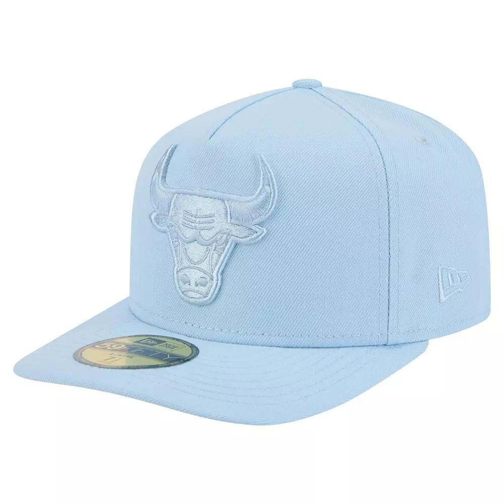 Men's New Era  Light Blue Chicago Bulls Colorpack A-Frame Pinch Front 59FIFTY Fitted Hat, Size: 7 1/4 Product Image