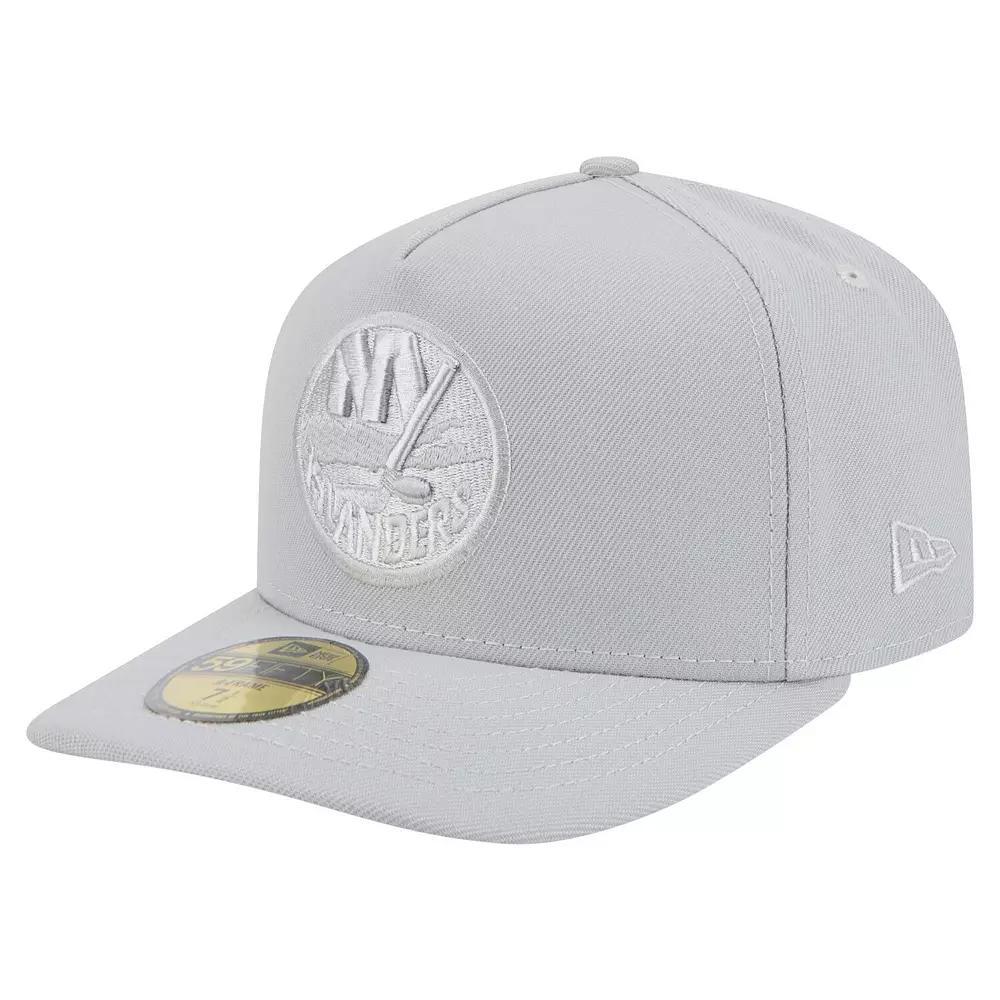 Men's New Era Gray New York Islanders Color Pack A-Frame 59FIFTY Fitted Hat,  Product Image