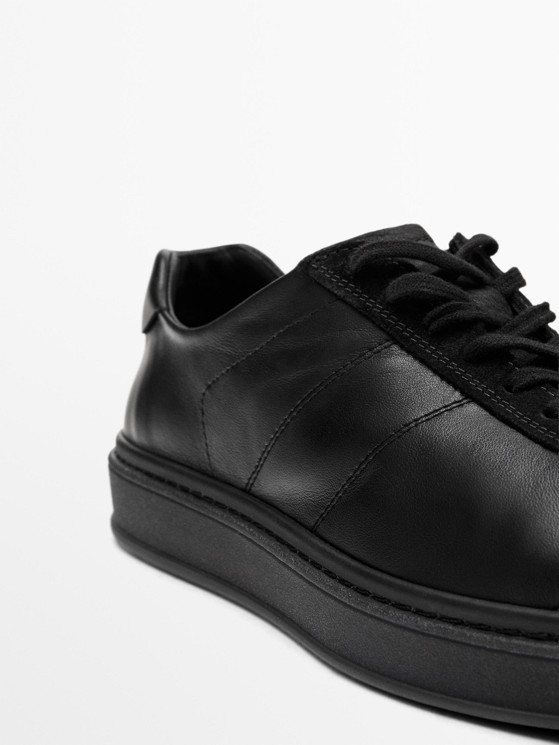 Contrast leather trainers Product Image