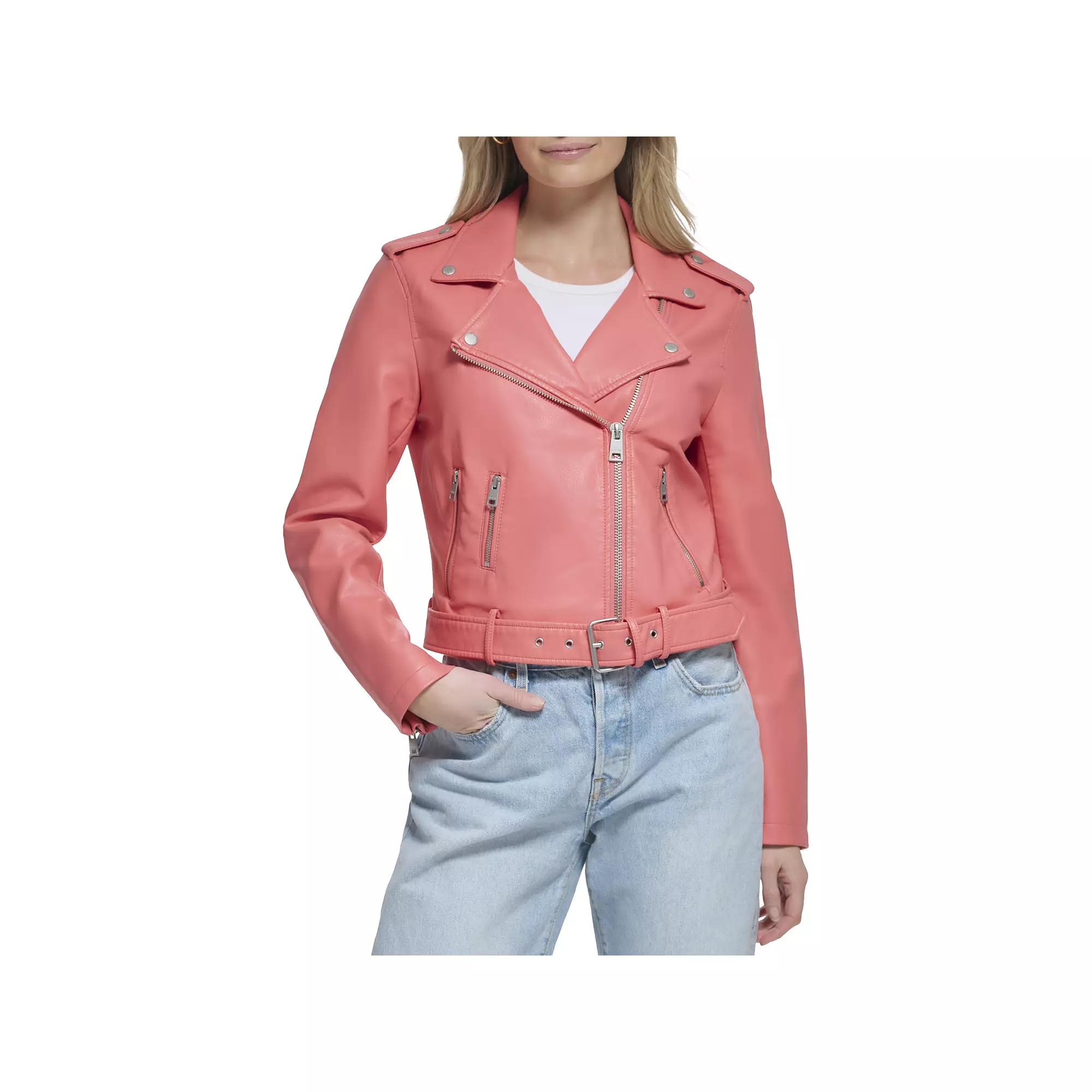 Women's Levi's® Belted Faux Leather Motorcycle Jacket,  Product Image