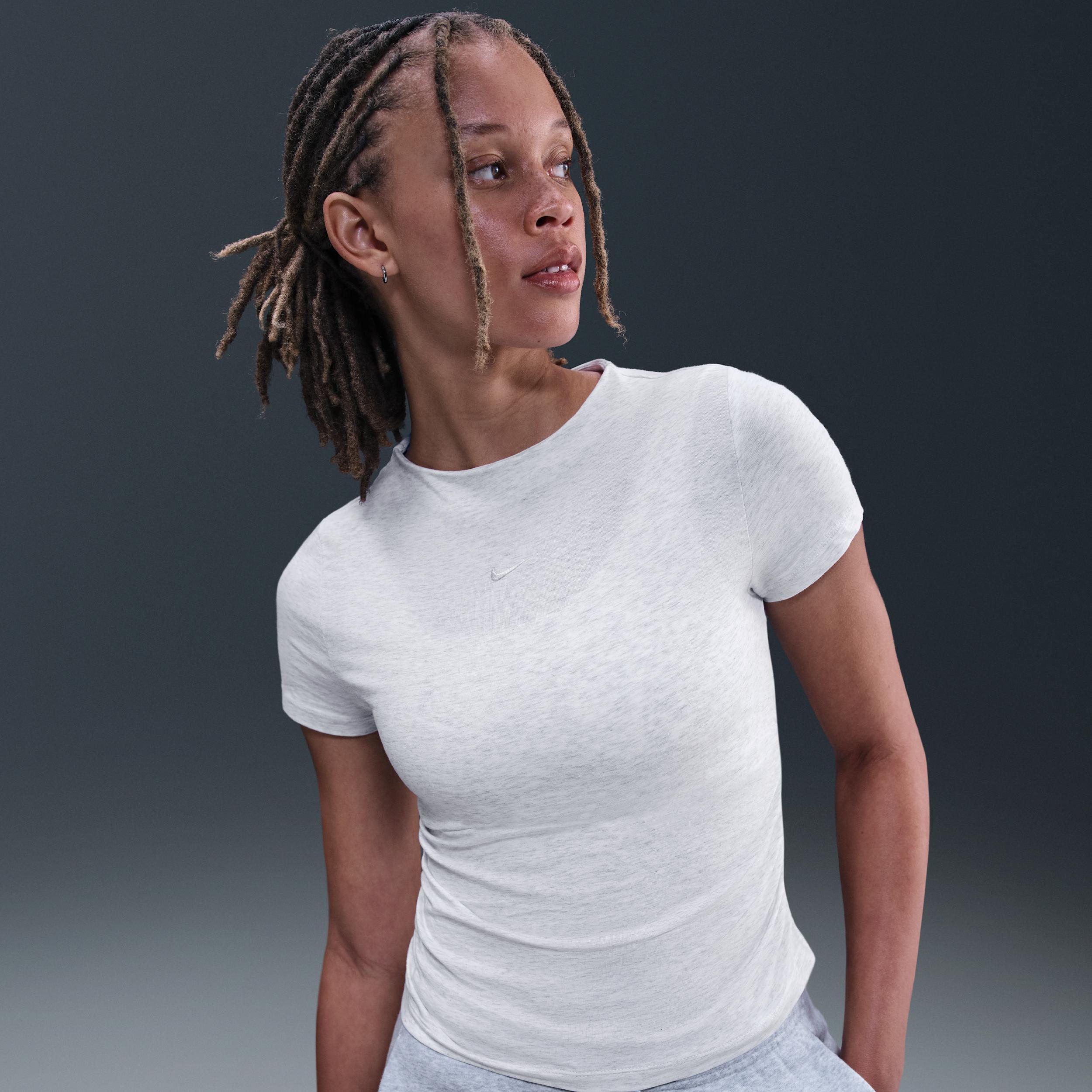 Womens Nike Sportswear Chill Knit Tight Short-Sleeve Mock-Neck Top | HV2401-051 Product Image