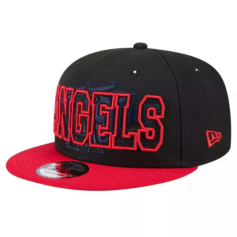 Men's New Era Black Los Angeles Angels Splatter 9FIFTY Snapback Hat Product Image