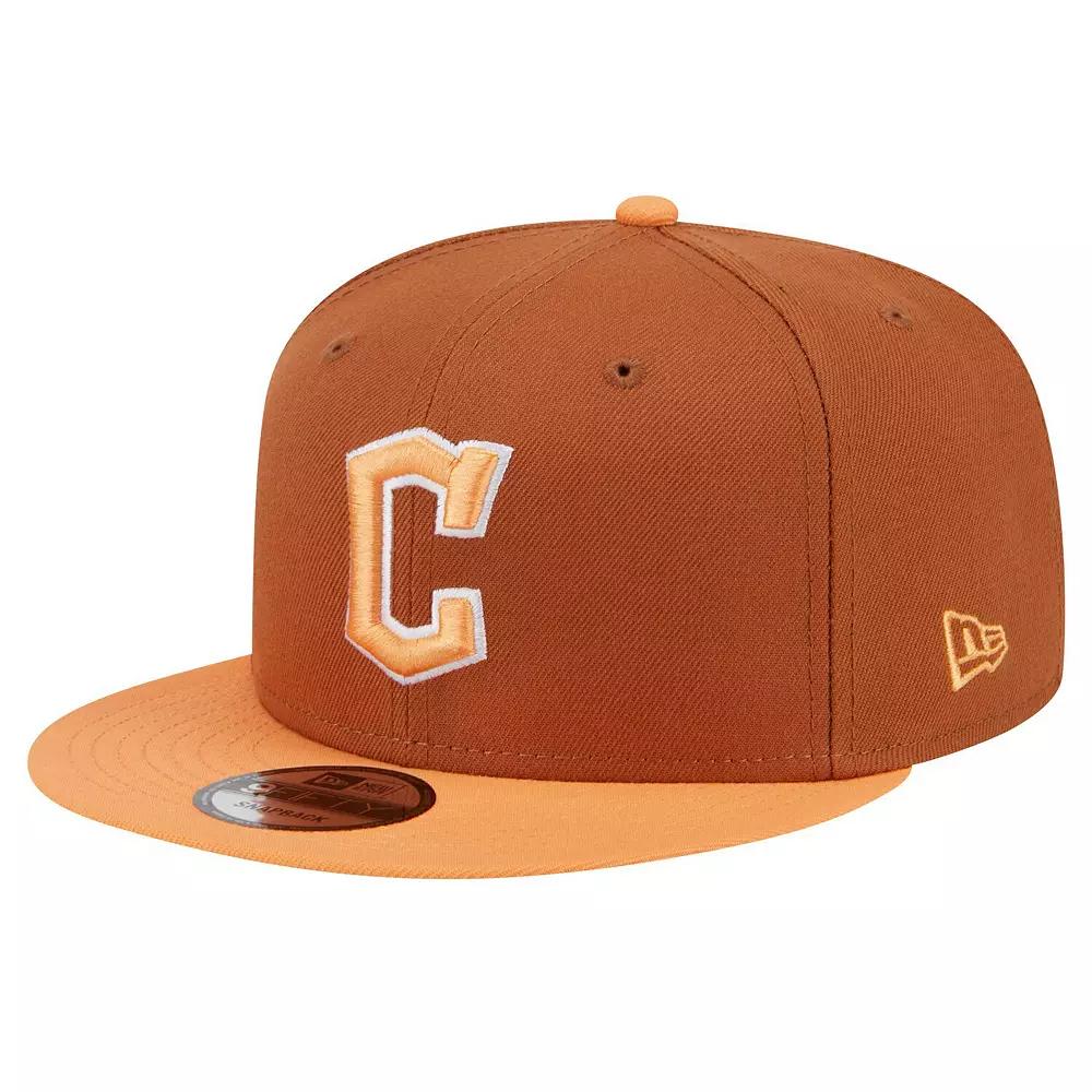 Men's New Era Brown Cleveland Guardians Spring Color Two-Tone 9FIFTY Snapback Hat, Grd Brown Product Image