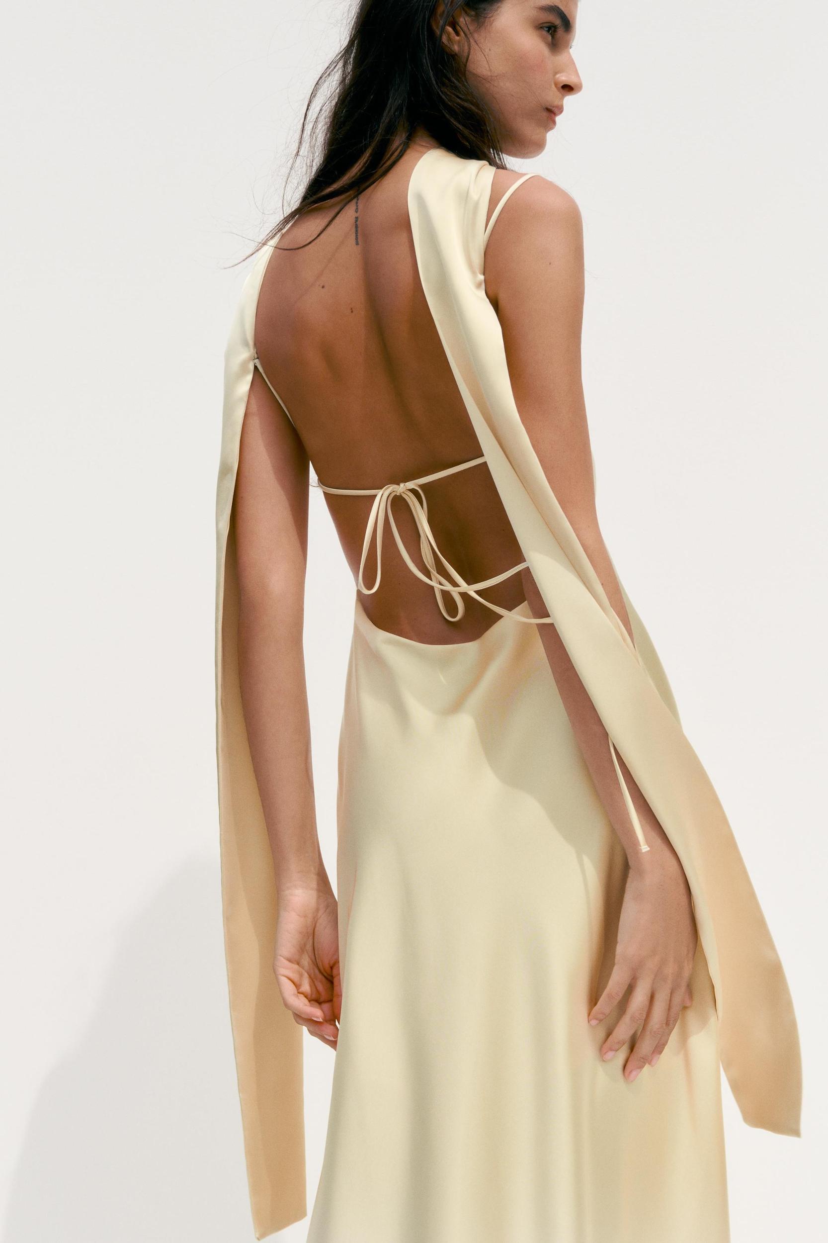 SATIN EFFECT FOULARD DRESS Product Image