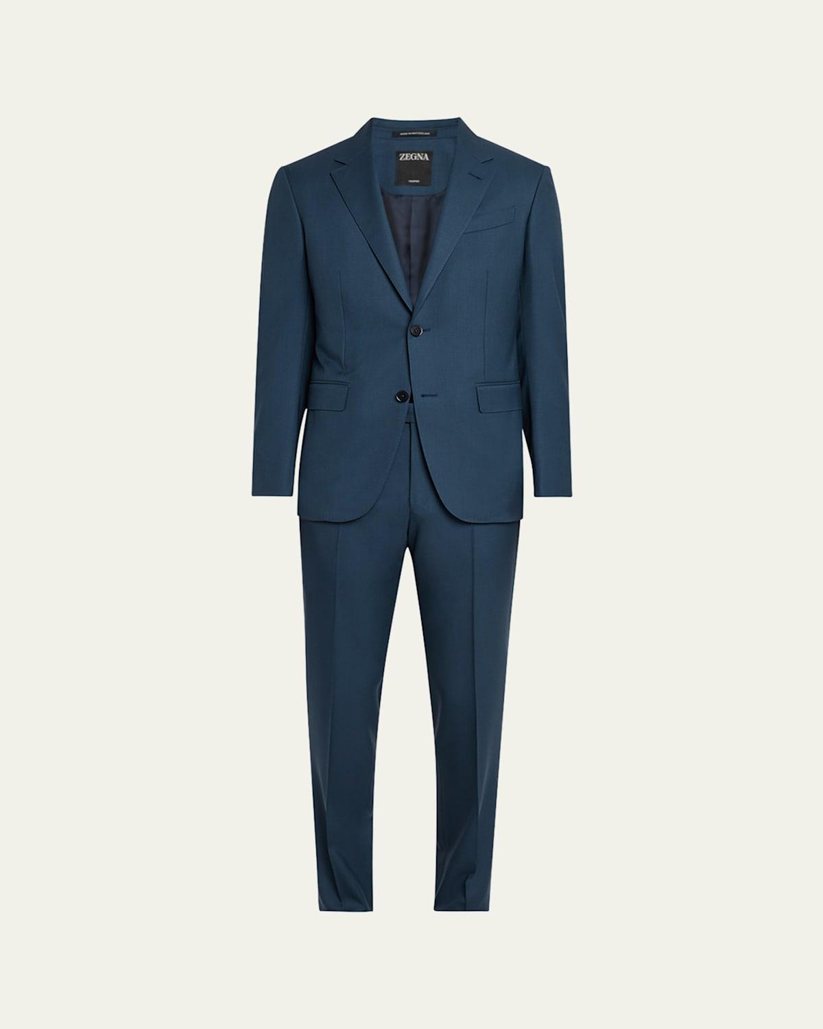 Mens Solid Wool Suit Product Image