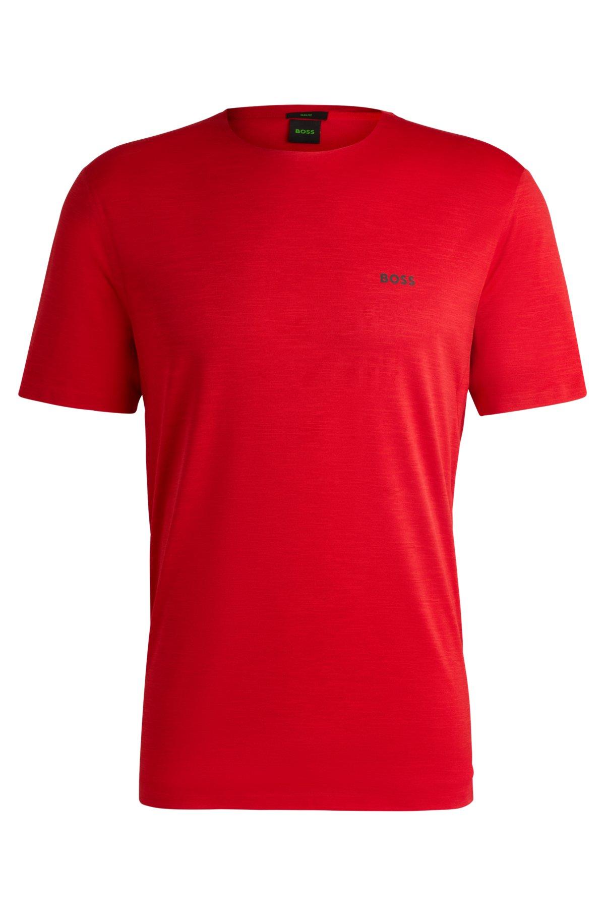 Quick-dry stretch-jersey T-shirt with decorative reflective artwork Product Image