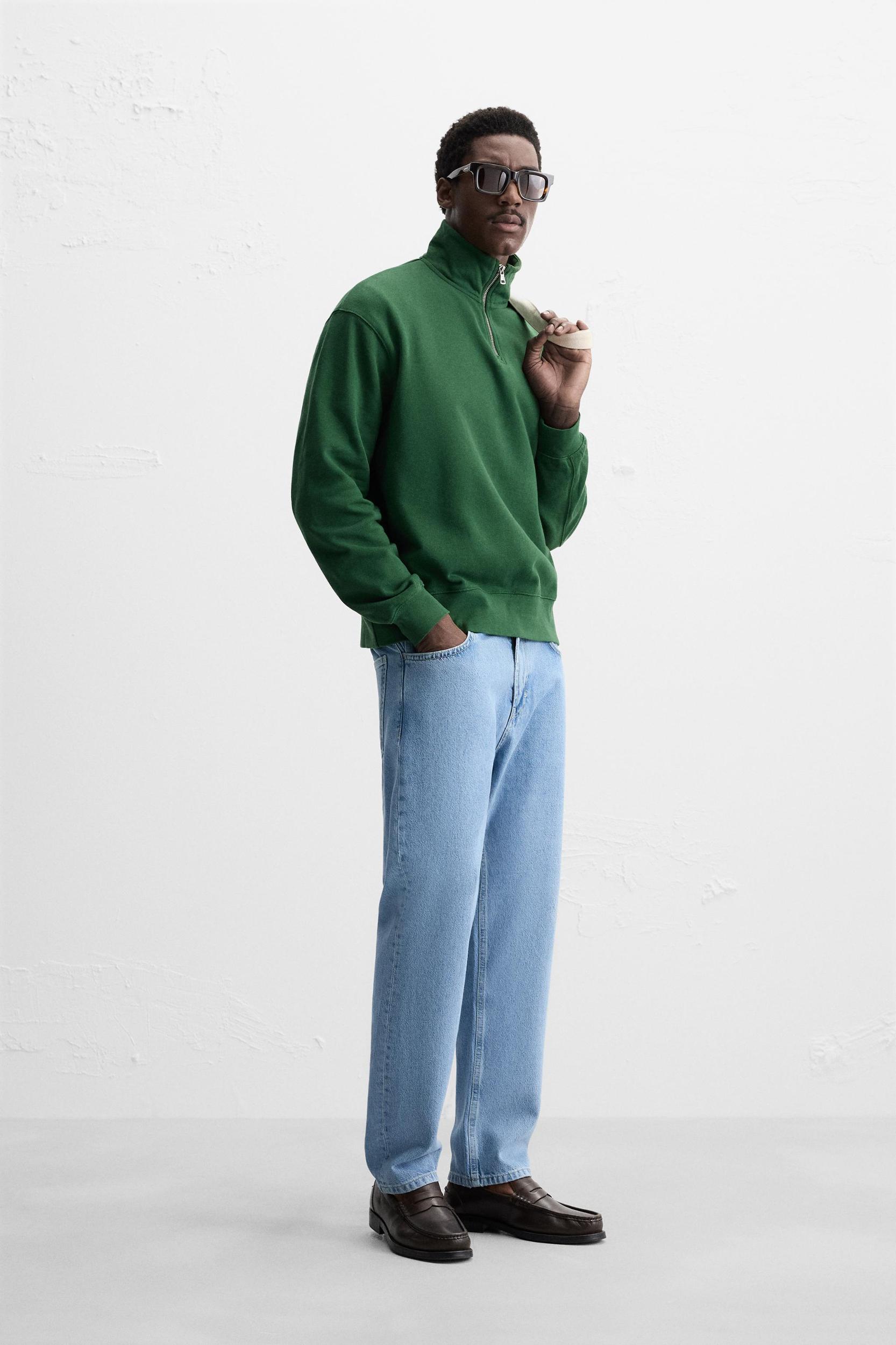 EMBROIDERED QUARTER-ZIP SWEATSHIRT Product Image