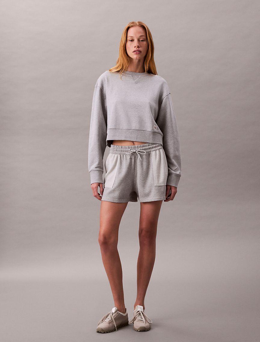 French Terry Cropped Relaxed Sweatshirt  Product Image
