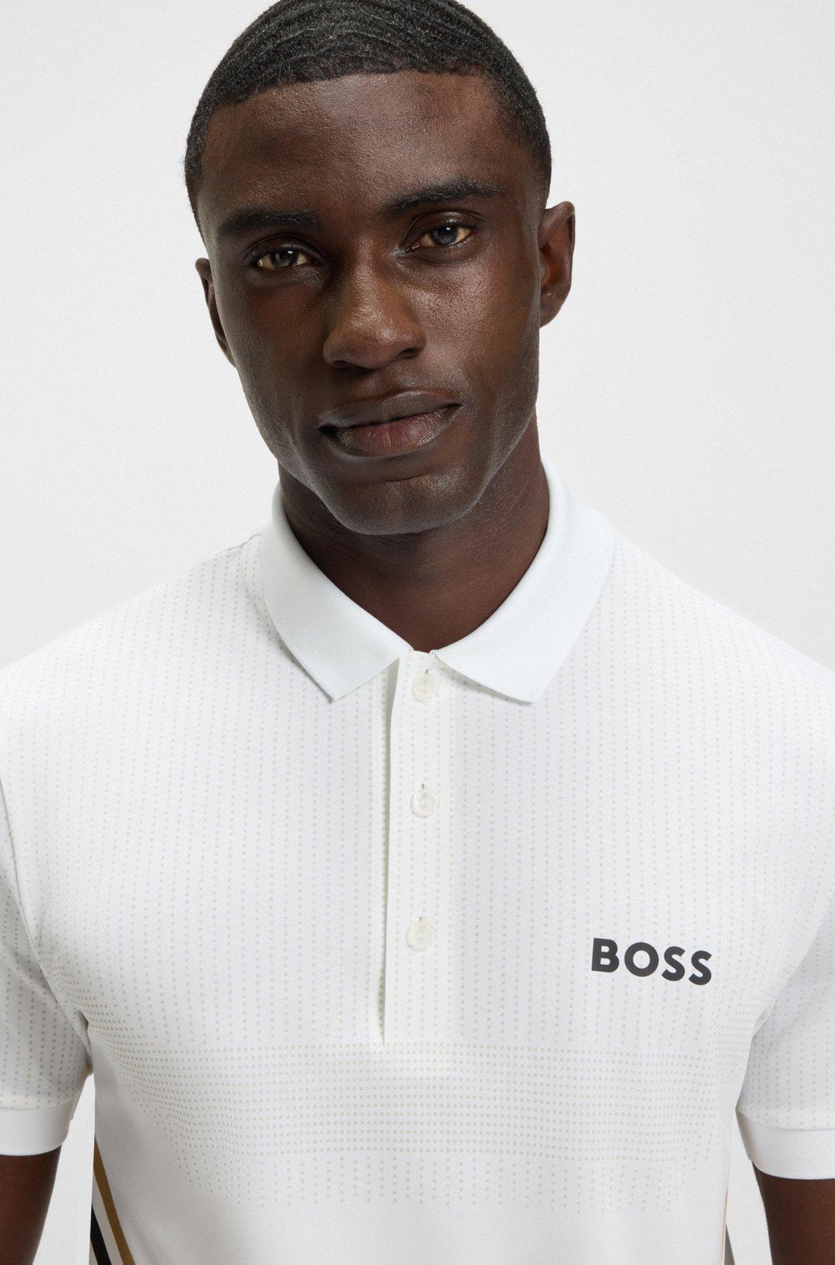 BOSS - Active slim-fit polo shirt with moisture management - White Product Image