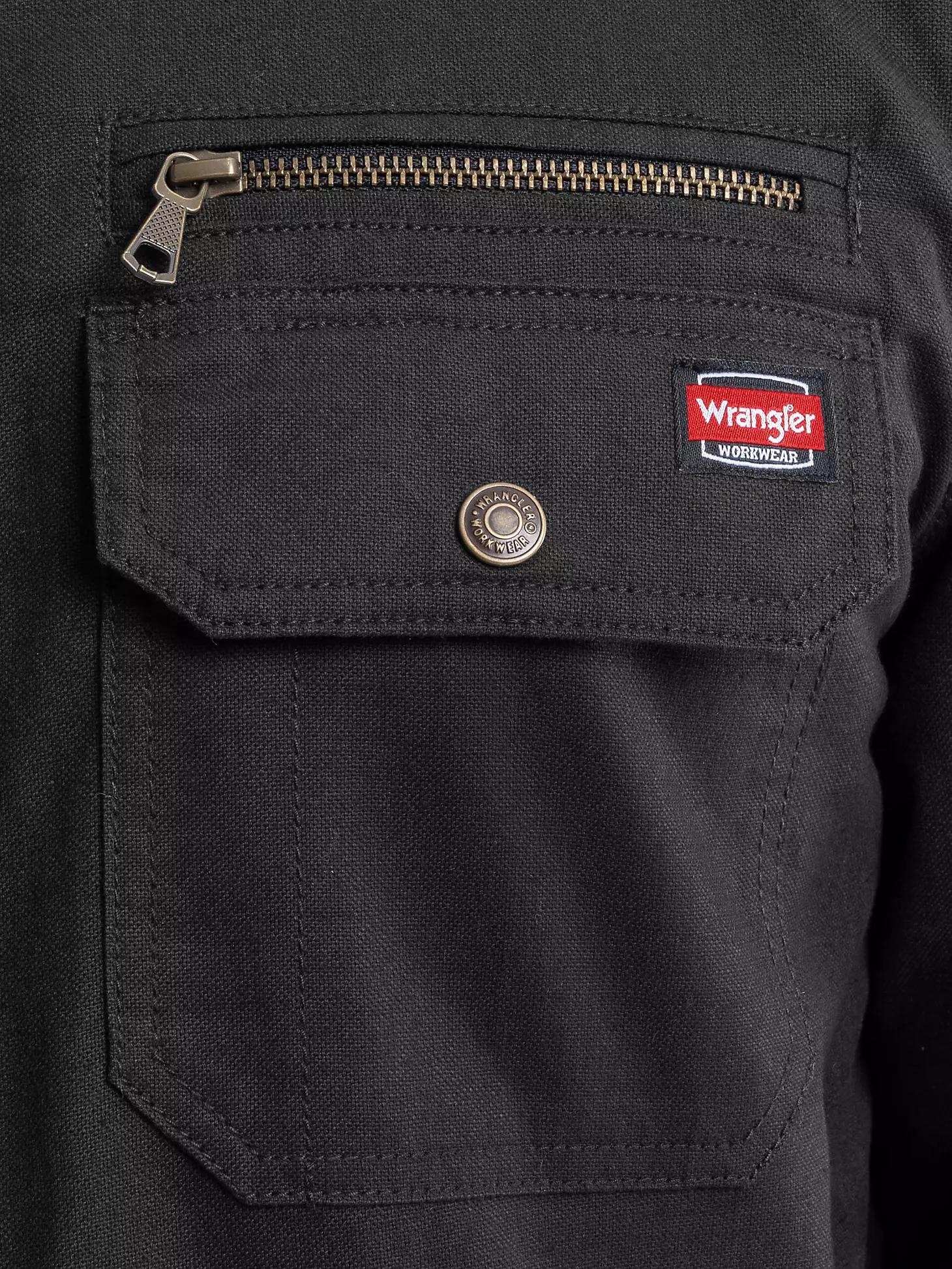 Men's Workwear Faux Shearling Lined Jacket Caviar Product Image