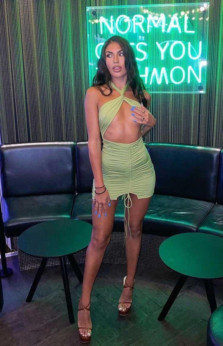 Mia Cross Neck Dress Green Product Image