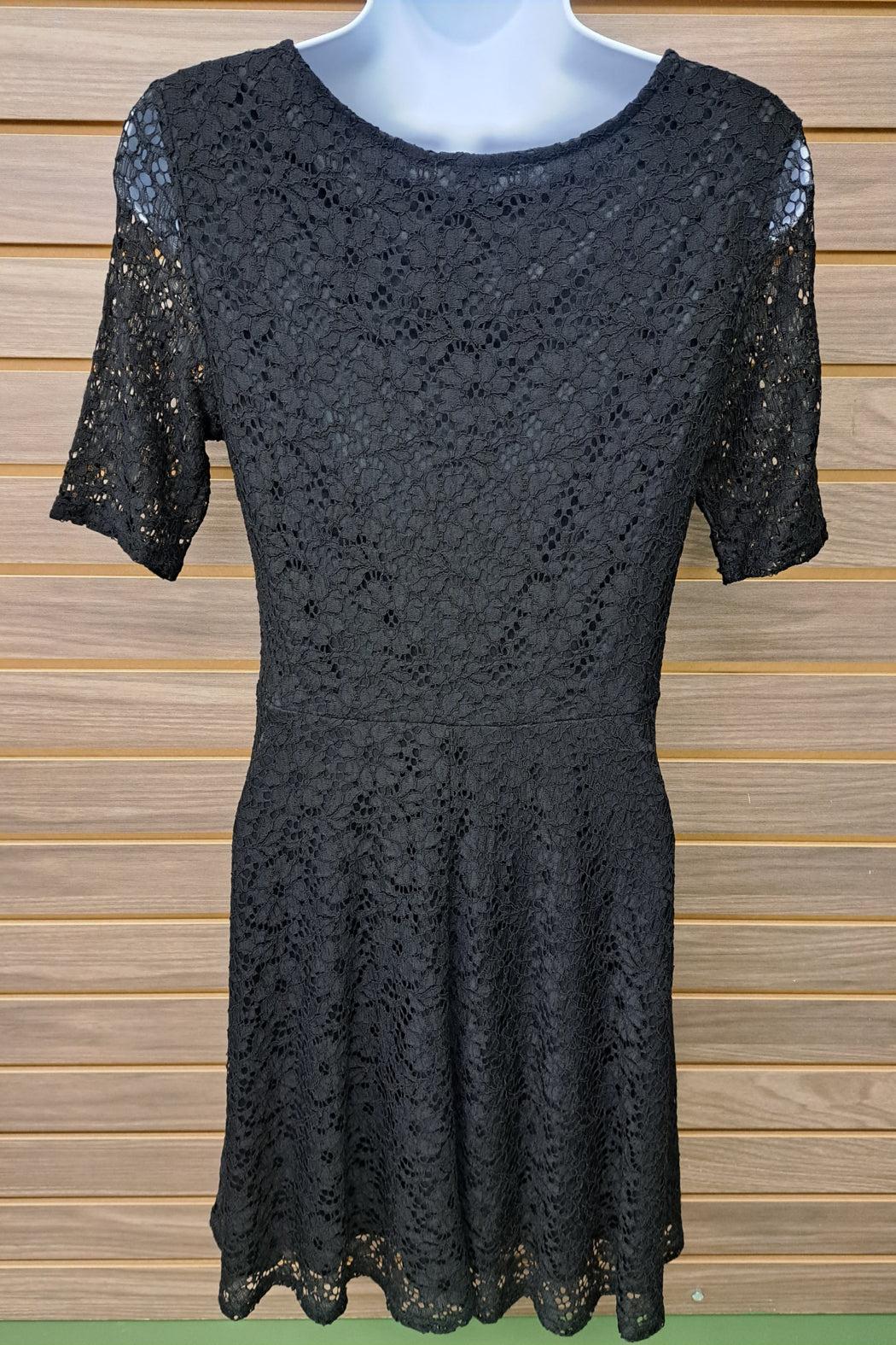 Black Lace Overlay Dress Product Image
