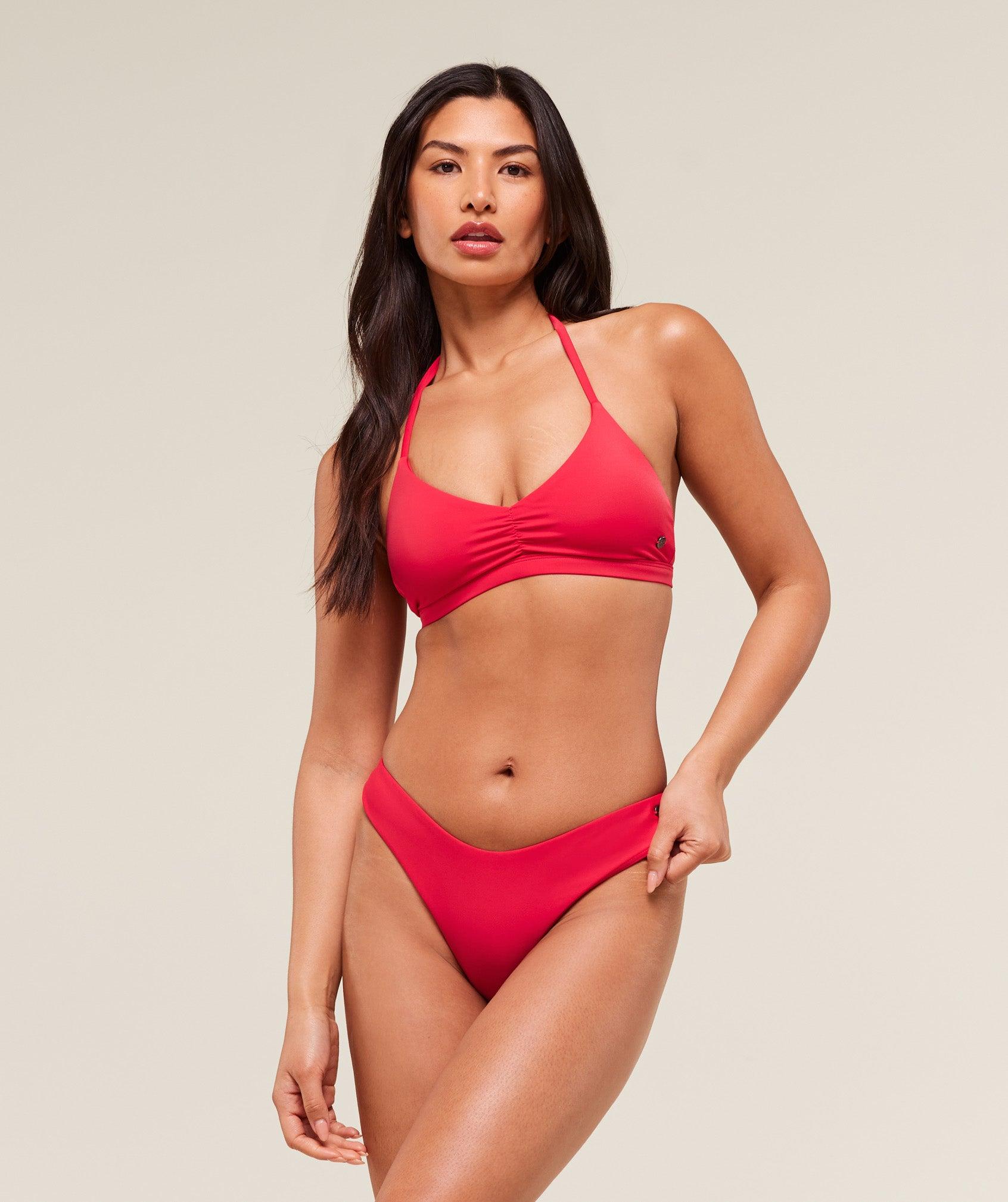 Gymshark Dipped Front Bikini Thong - Carmine Red Female Product Image