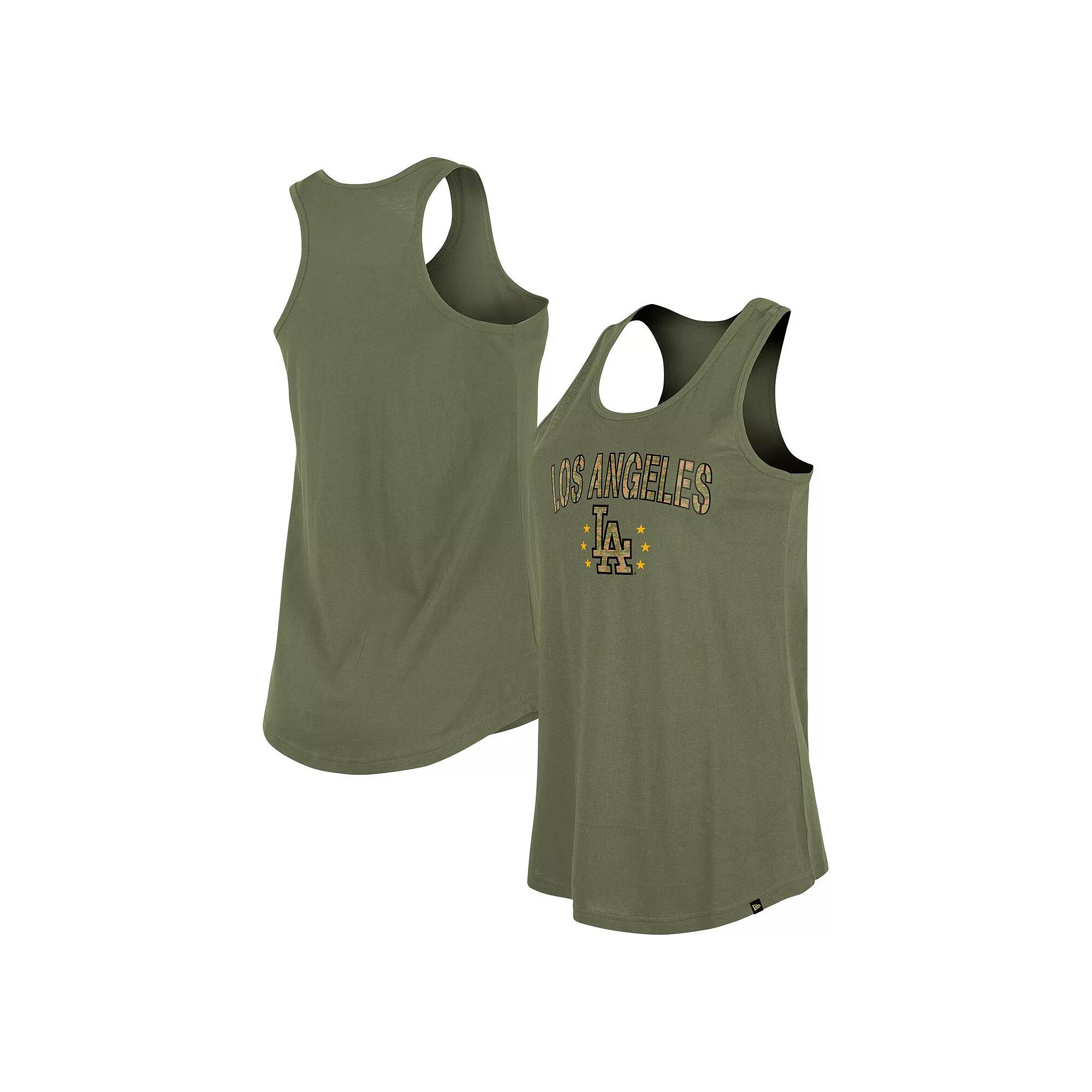 Women's New Era Olive Los Angeles Dodgers Armed Forces Day Tank Top,  Product Image