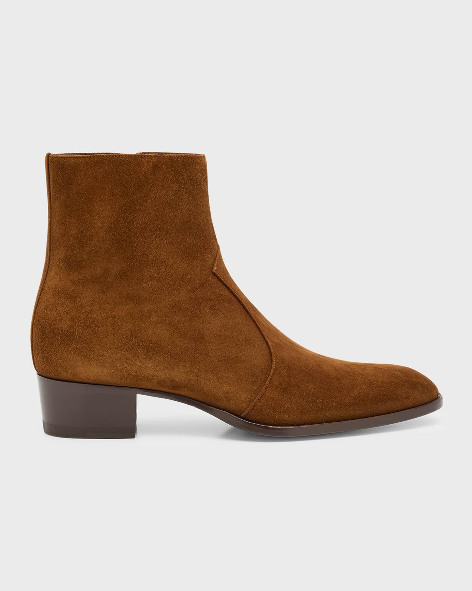 Men's Wyatt 40 Suede Zip Ankle Boots Product Image