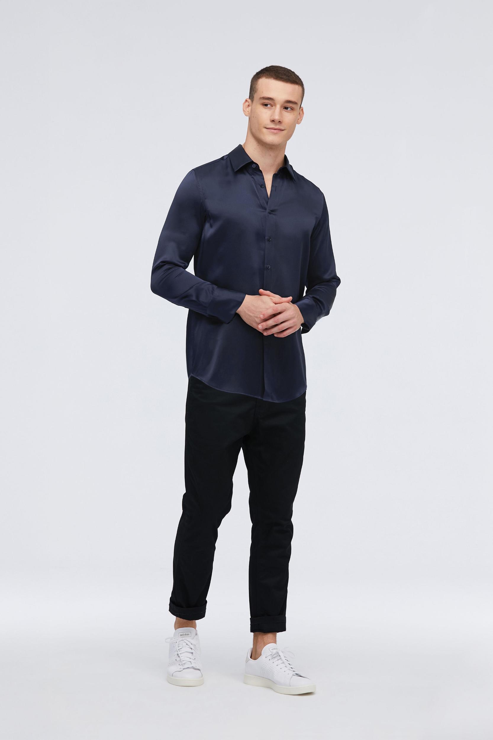 Mulberry Silk Basic Mens Shirt Product Image