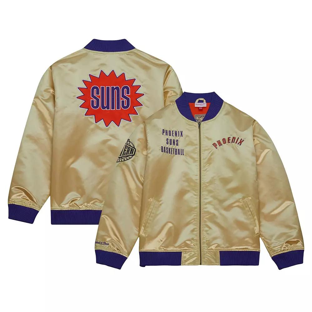 Men's Mitchell & Ness Gold Phoenix Suns Team OG 2.0 Vintage Logo Satin Full-Zip Jacket, Size: Large, Phx Gold Product Image