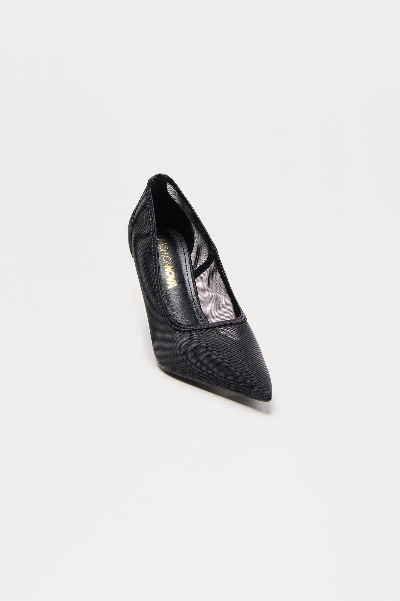 Espresso Pointed Toe Mesh Pumps - Black Female Product Image