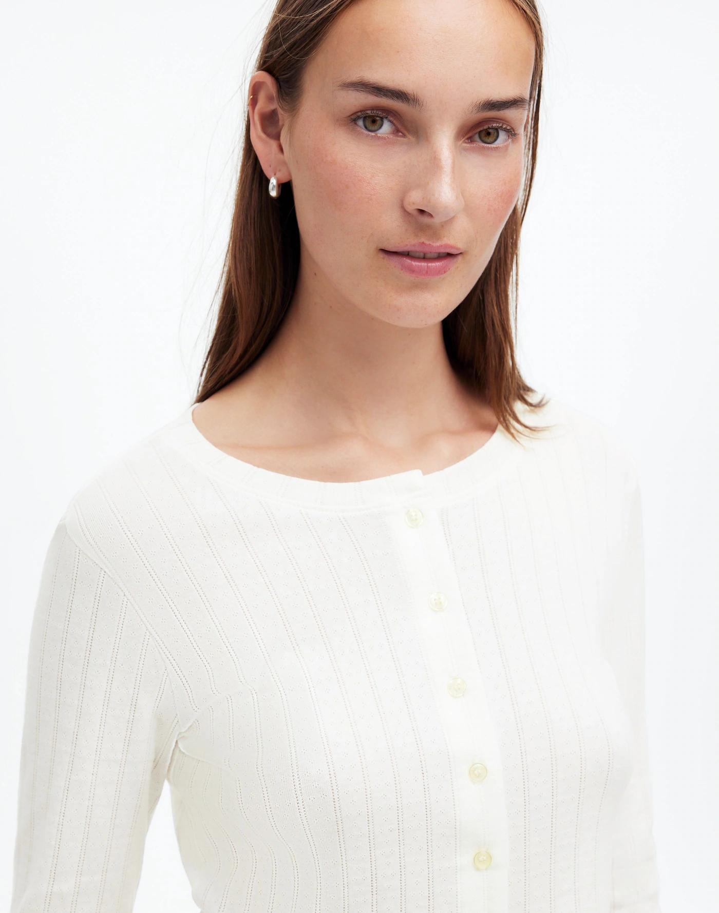 Madewell x LESET Pointelle Classic Crew Cardigan Product Image