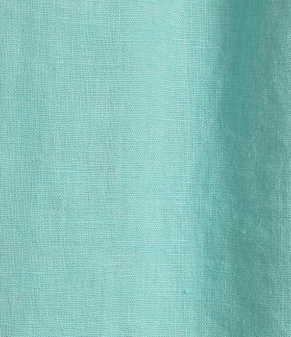 John Mark Plus Size Woven Embroidered Split V-Neck 3/4 Sleeve Hi-Low Hem Tunic Product Image