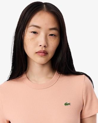 Slim Fit Ribbed Cotton T-shirt Product Image