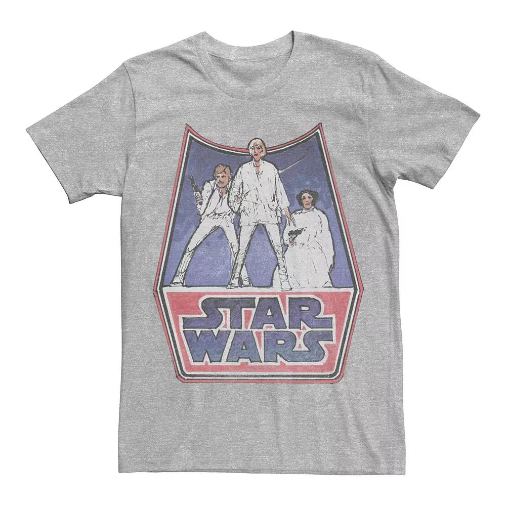 Men's Star Wars Retro Graphic Tee, Size: Medium, Athletic Grey Product Image