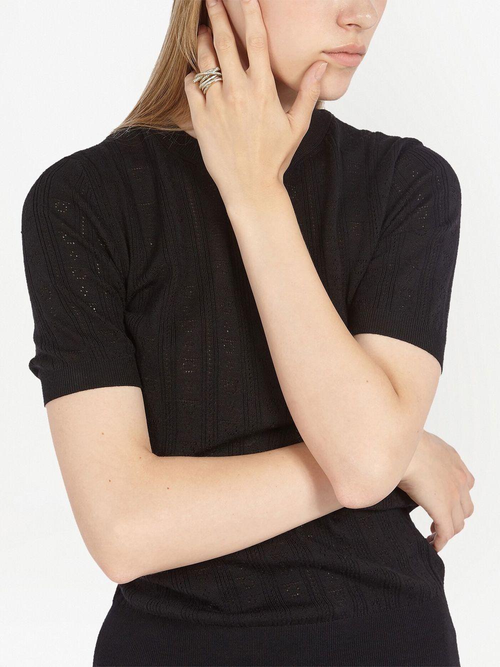 Gancini crystal-embellished ring Product Image