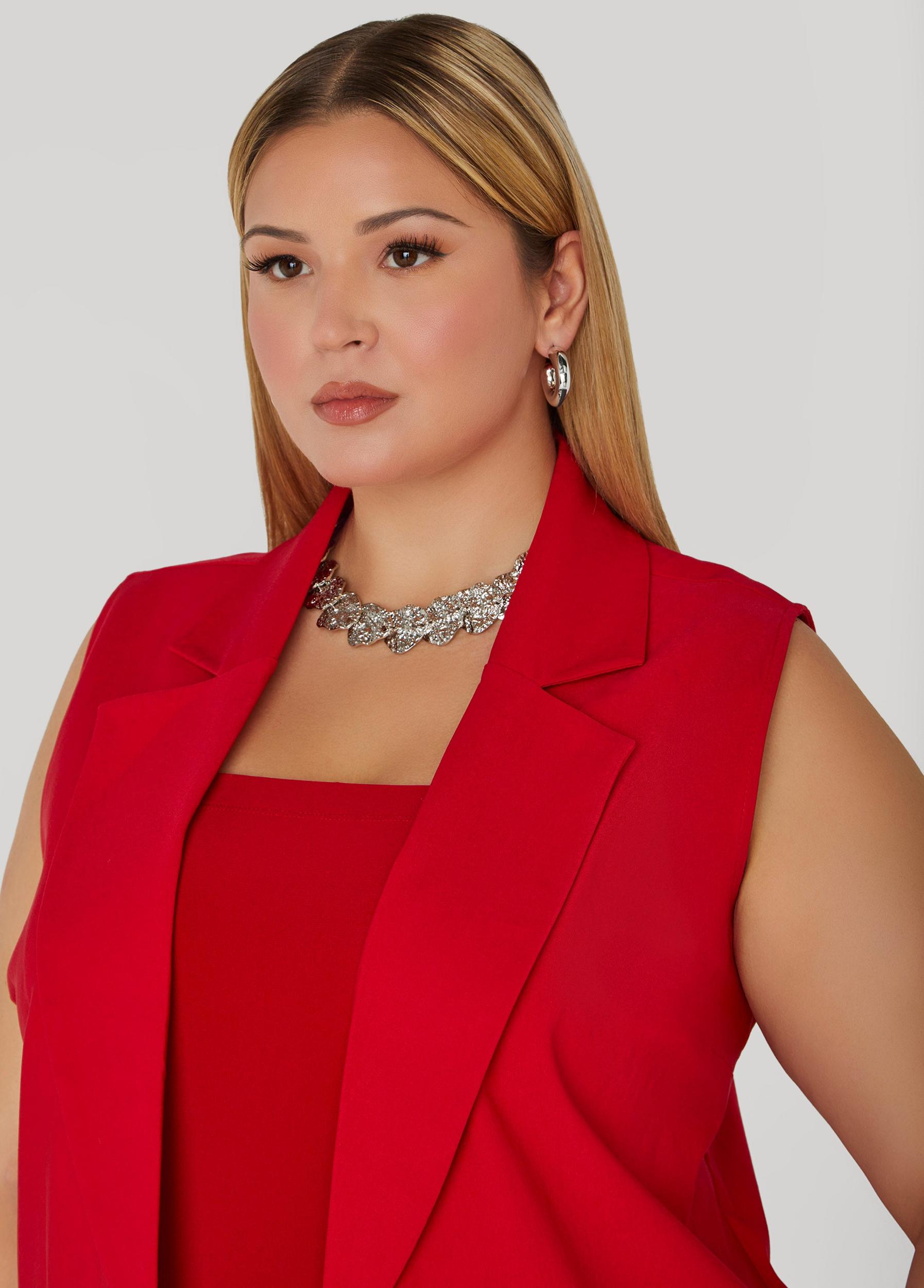 Plus Size Button Embellished Shorts Ashley Stewart Product Image