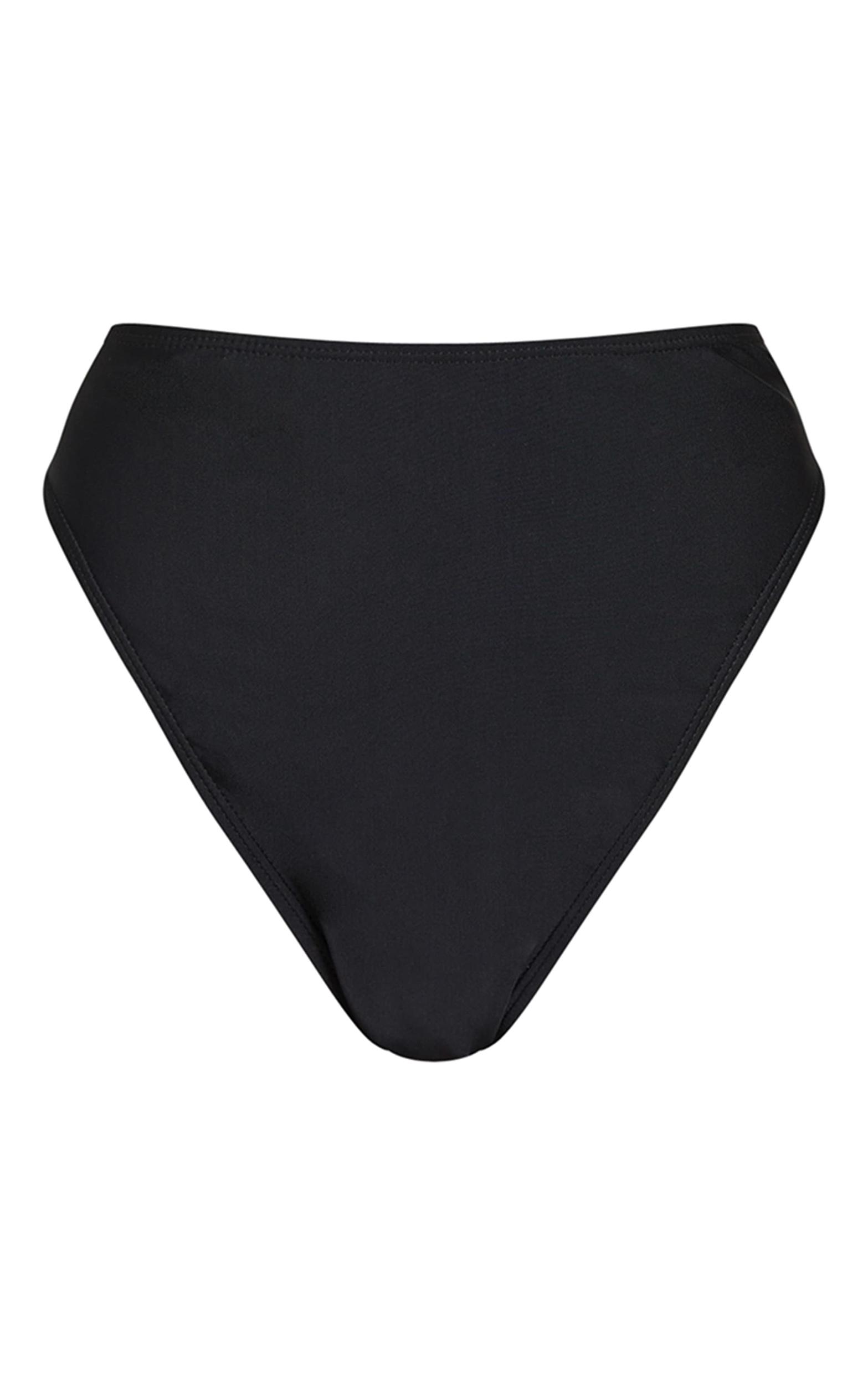 Black Mix & Match High Waisted High Leg Bikini Bottoms Product Image
