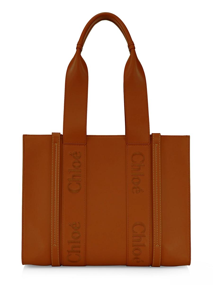 Woody Medium Tote Bag in Leather Product Image
