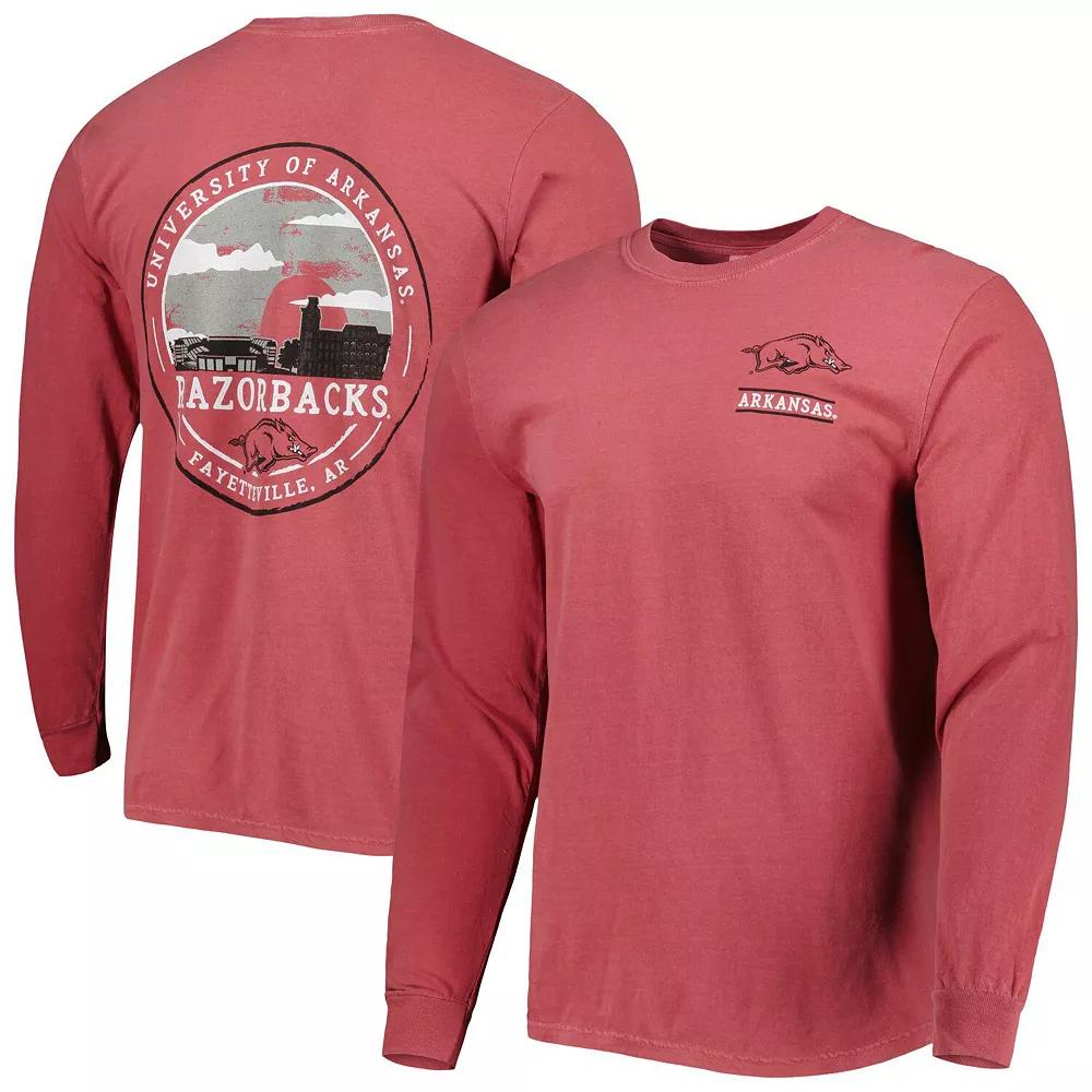 Men's Cardinal Arkansas Razorbacks Circle Campus Scene Long Sleeve T-Shirt,  Product Image