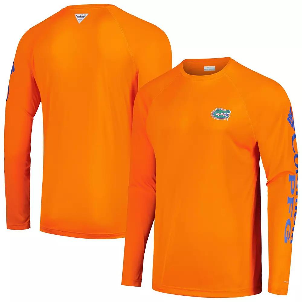 Men's Columbia Orange Florida Gators Terminal Tackle Omni-Shade Raglan Long Sleeve T-Shirt,  Product Image