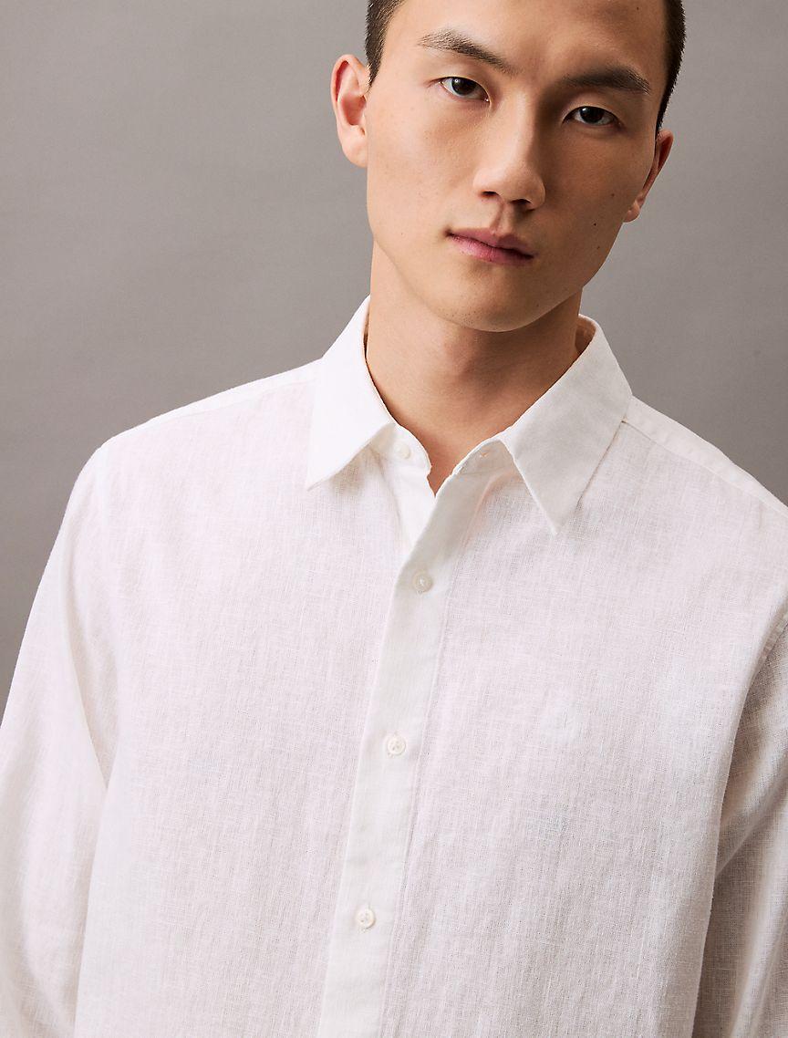Linen Cotton Classic Button-Down Shirt Product Image