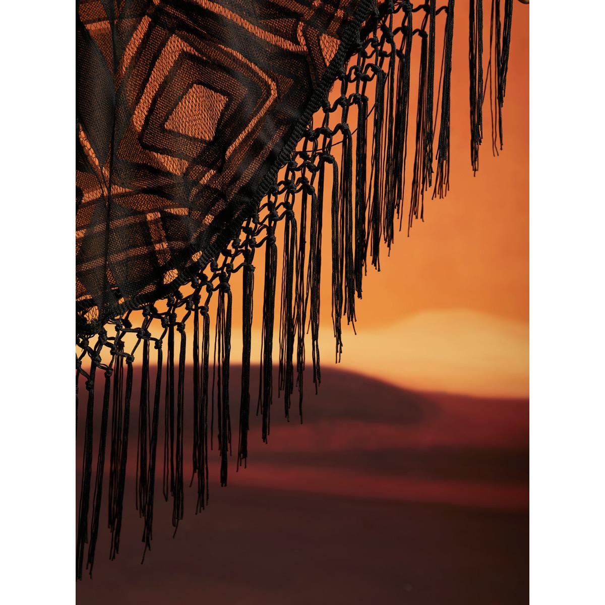 Plus Size Stretch Fabric Bell Sleeves Midi Dress Black Women Cocktail Texture Party Curvy Bloomchic 28/5X Product Image